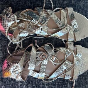 Banana Republic Silver Gladiator Sandals